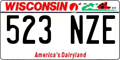 WI license plate 523NZE