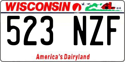 WI license plate 523NZF