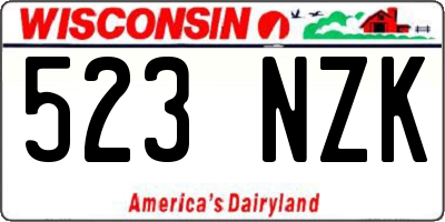 WI license plate 523NZK