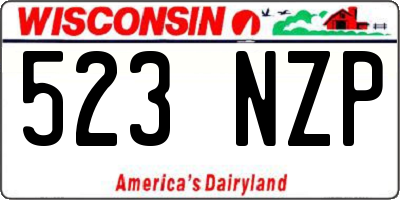WI license plate 523NZP