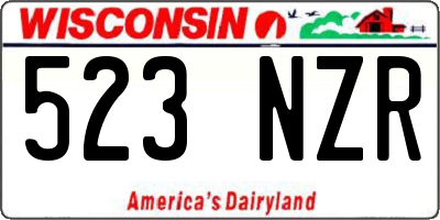 WI license plate 523NZR
