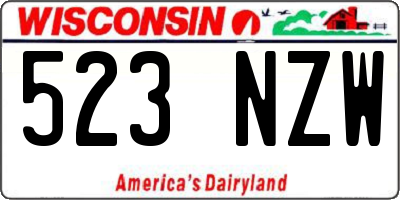 WI license plate 523NZW