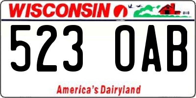 WI license plate 523OAB