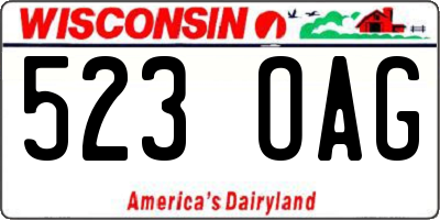 WI license plate 523OAG