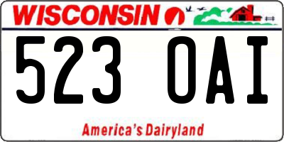 WI license plate 523OAI