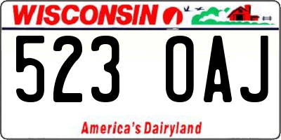 WI license plate 523OAJ