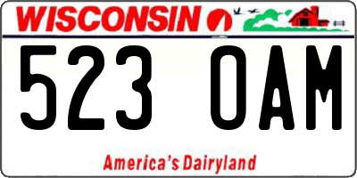 WI license plate 523OAM