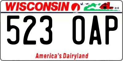 WI license plate 523OAP