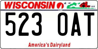 WI license plate 523OAT