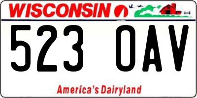 WI license plate 523OAV