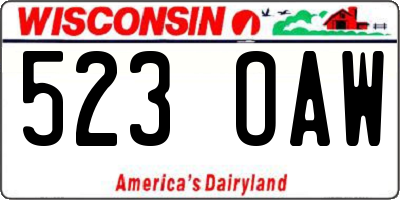 WI license plate 523OAW