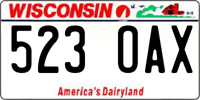 WI license plate 523OAX