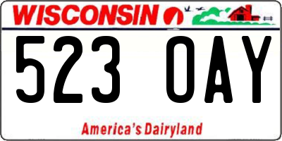WI license plate 523OAY