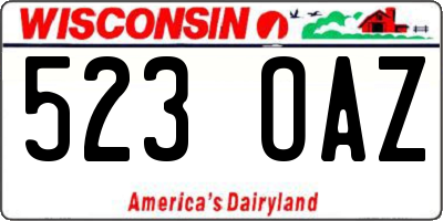 WI license plate 523OAZ