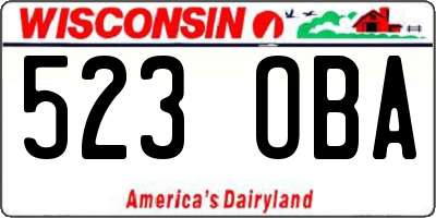 WI license plate 523OBA