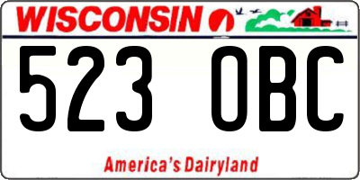 WI license plate 523OBC