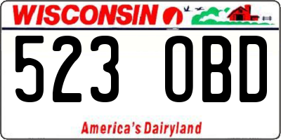 WI license plate 523OBD