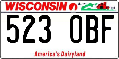 WI license plate 523OBF
