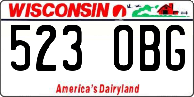 WI license plate 523OBG