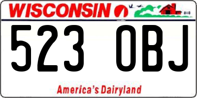 WI license plate 523OBJ