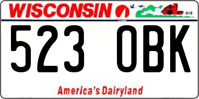 WI license plate 523OBK