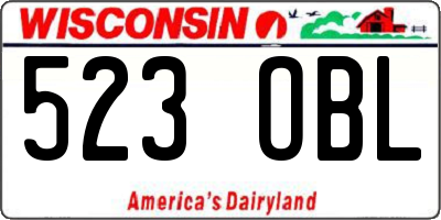 WI license plate 523OBL