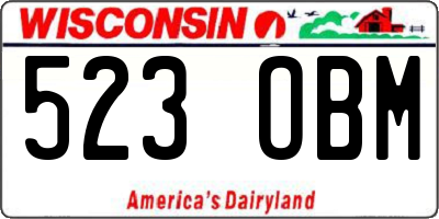 WI license plate 523OBM