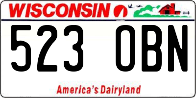 WI license plate 523OBN