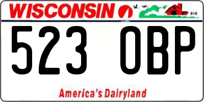 WI license plate 523OBP