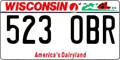 WI license plate 523OBR
