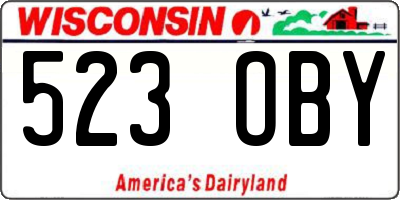 WI license plate 523OBY
