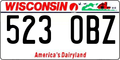 WI license plate 523OBZ