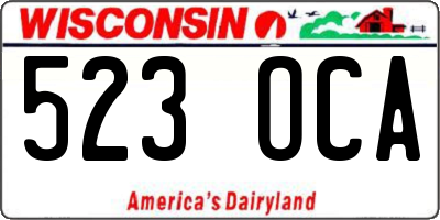 WI license plate 523OCA