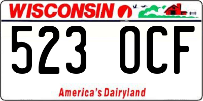 WI license plate 523OCF