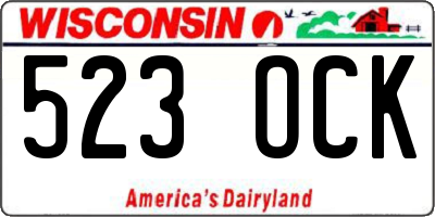 WI license plate 523OCK