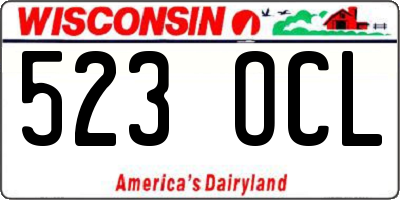 WI license plate 523OCL