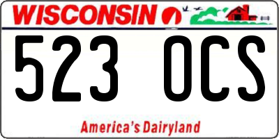 WI license plate 523OCS