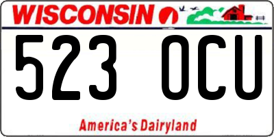 WI license plate 523OCU