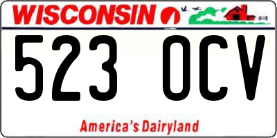 WI license plate 523OCV