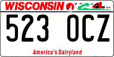 WI license plate 523OCZ