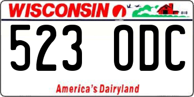 WI license plate 523ODC