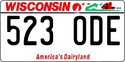 WI license plate 523ODE