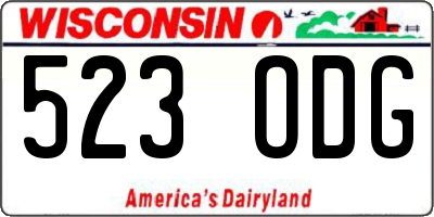 WI license plate 523ODG