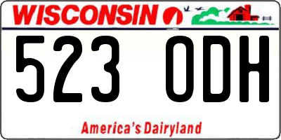 WI license plate 523ODH
