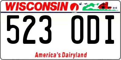 WI license plate 523ODI