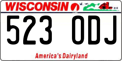 WI license plate 523ODJ