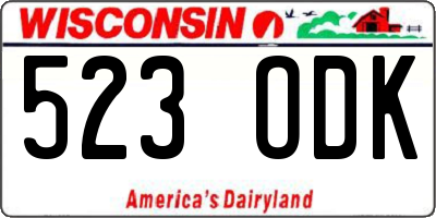 WI license plate 523ODK