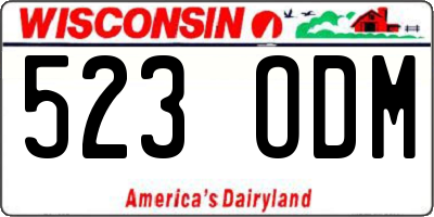 WI license plate 523ODM