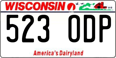 WI license plate 523ODP