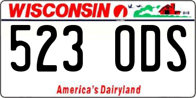 WI license plate 523ODS
